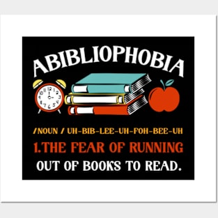 Abibliophobia - Funny Reading Bookworm Reader Posters and Art